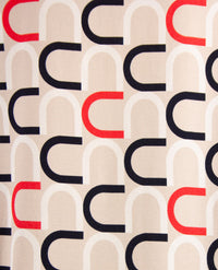 Frank Walder  - Top kleine v-hals - Grafisch navy met beige, rood en off-white