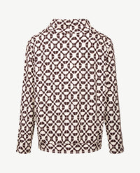 Frank Walder - Blouson dames met coll - Dessin choco met cream