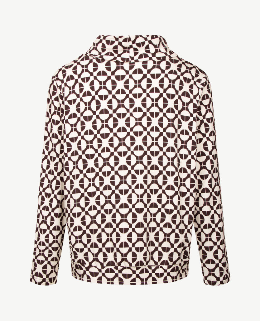 Frank Walder - Blouson dames met coll - Dessin choco met cream