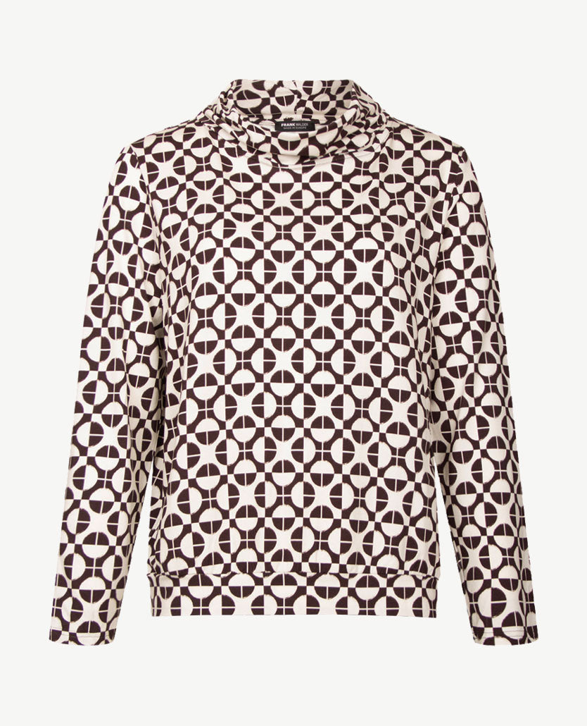 Frank Walder - Blouson dames met coll - Dessin choco met cream
