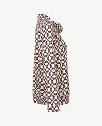 Frank Walder - Blouson dames met coll - Dessin choco met cream