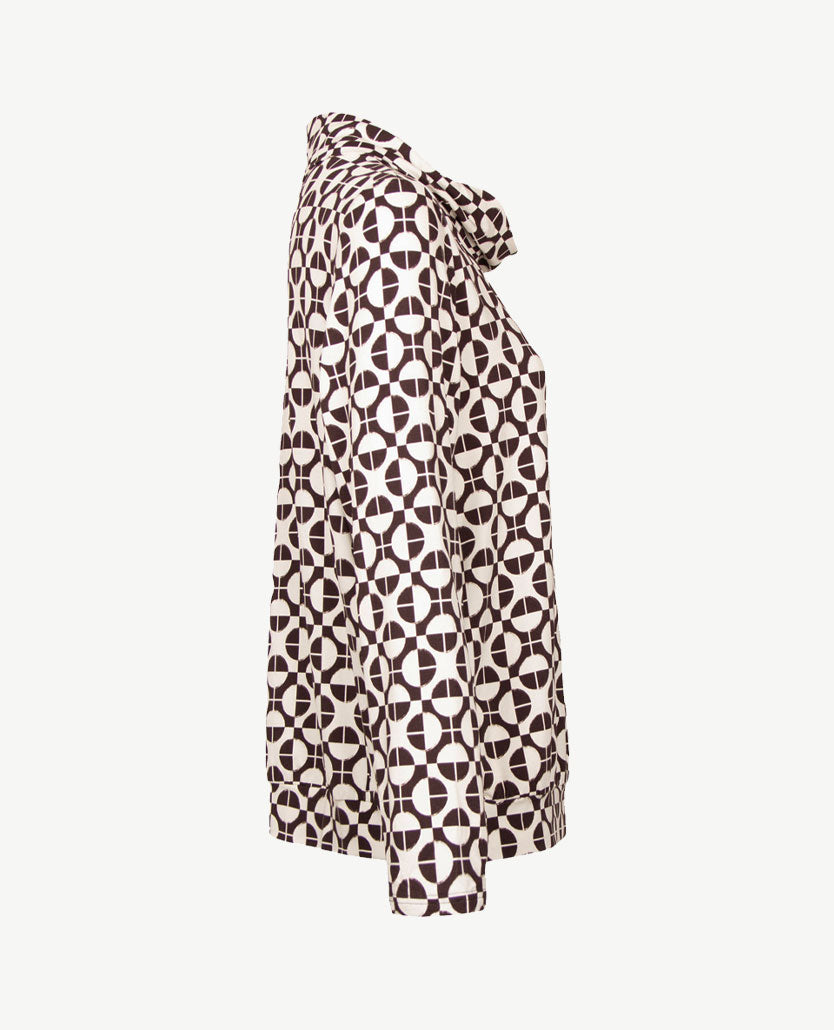 Frank Walder - Blouson dames met coll - Dessin choco met cream