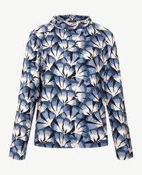 Frank Walder - Damestop met coll - Blauwen met navy en off-white