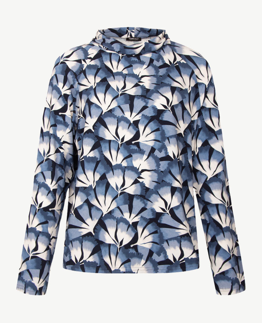 Frank Walder - Damestop met coll - Blauwen met navy en off-white