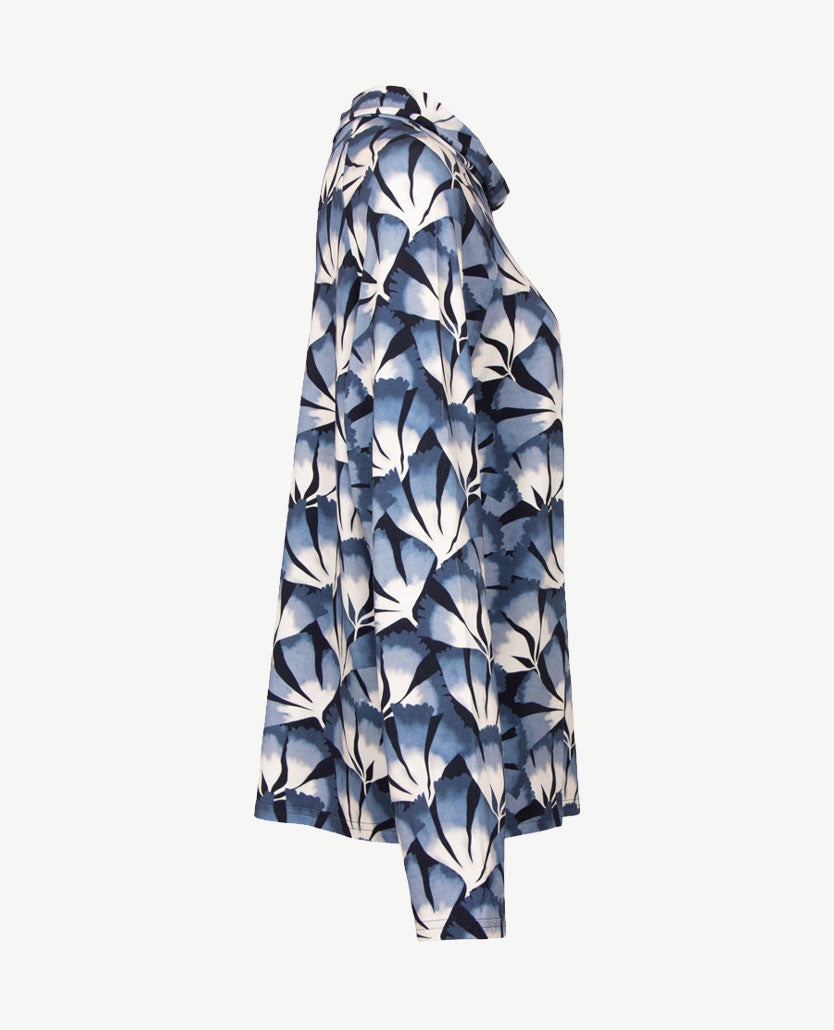 Frank Walder - Damestop met coll - Blauwen met navy en off-white