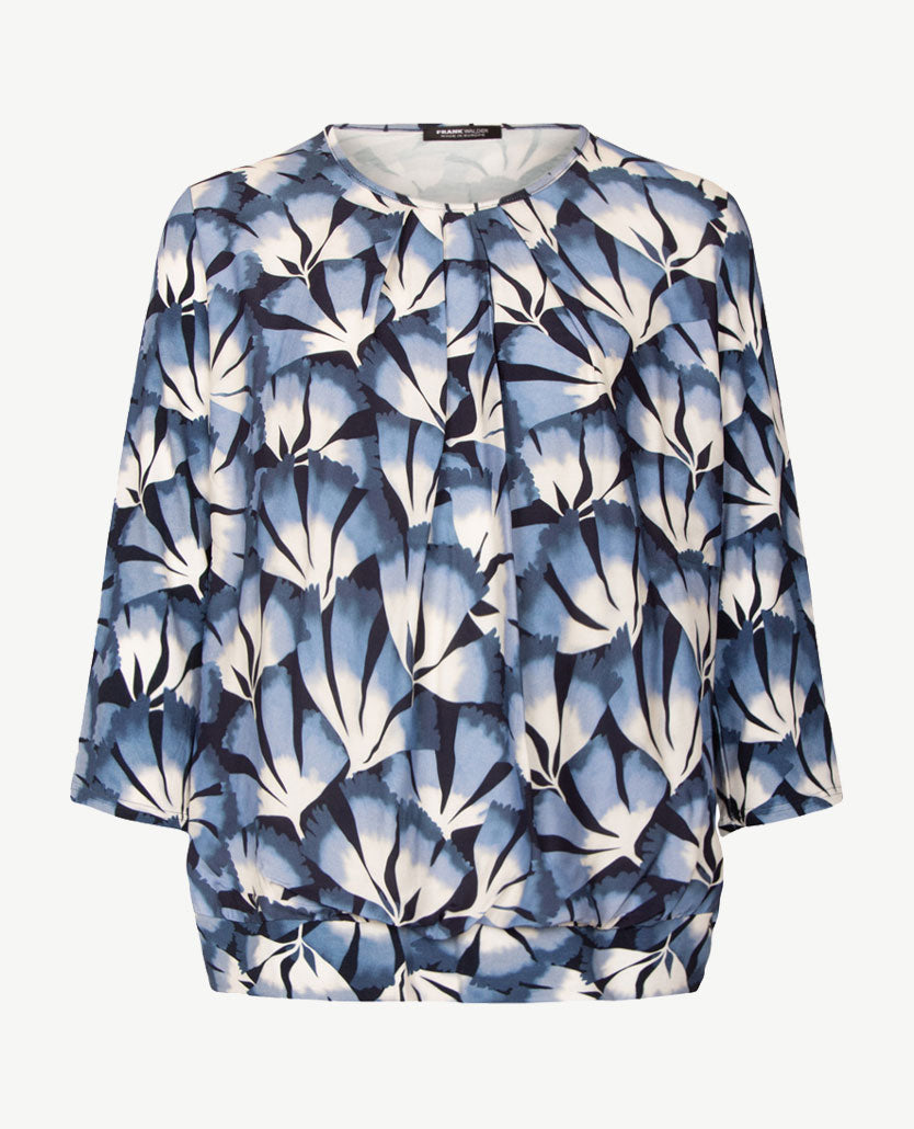 Frank Walder - Blouson dames - Dessin blauwen met off-white en navy