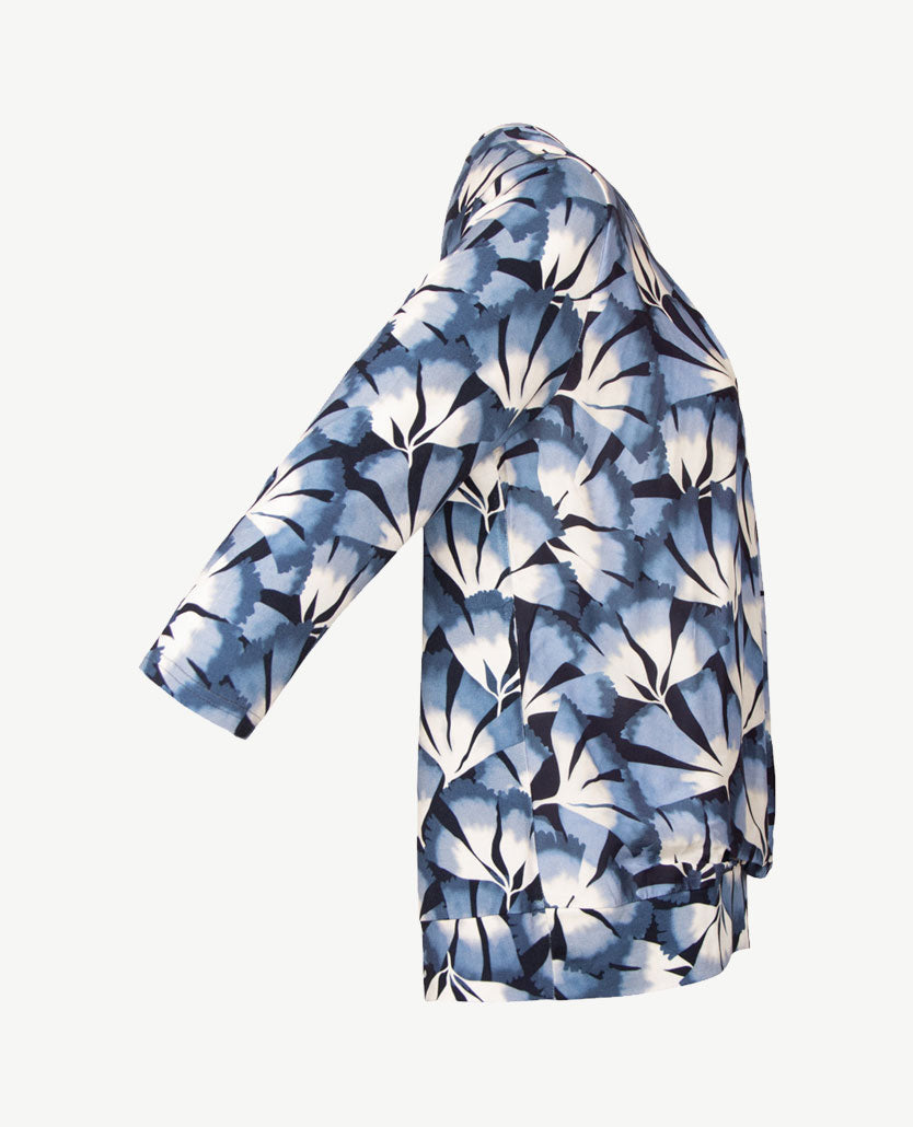 Frank Walder - Blouson dames - Dessin blauwen met off-white en navy