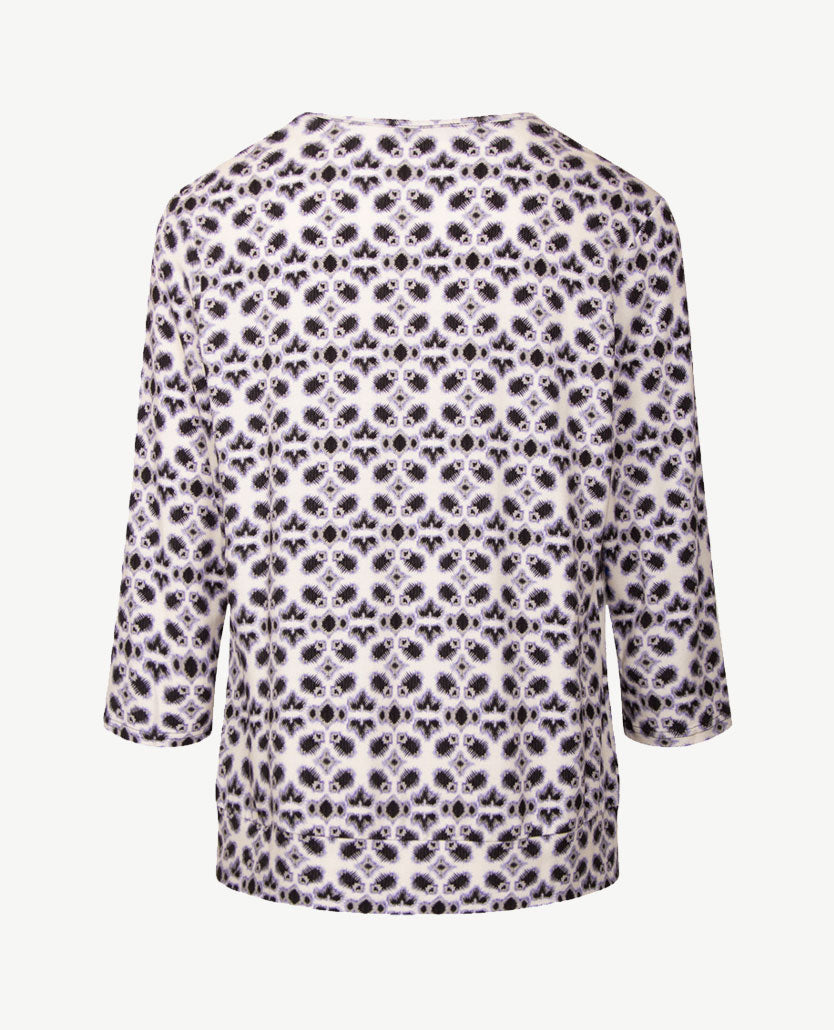 Frank Walder - Blouson dames - Dessin met lila, paars en antraciet en zwart en off-white
