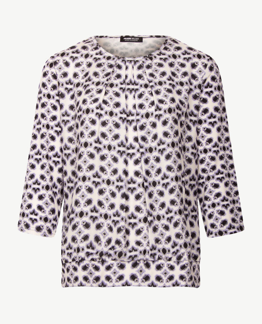 Frank Walder - Blouson dames - Dessin met lila, paars en antraciet en zwart en off-white