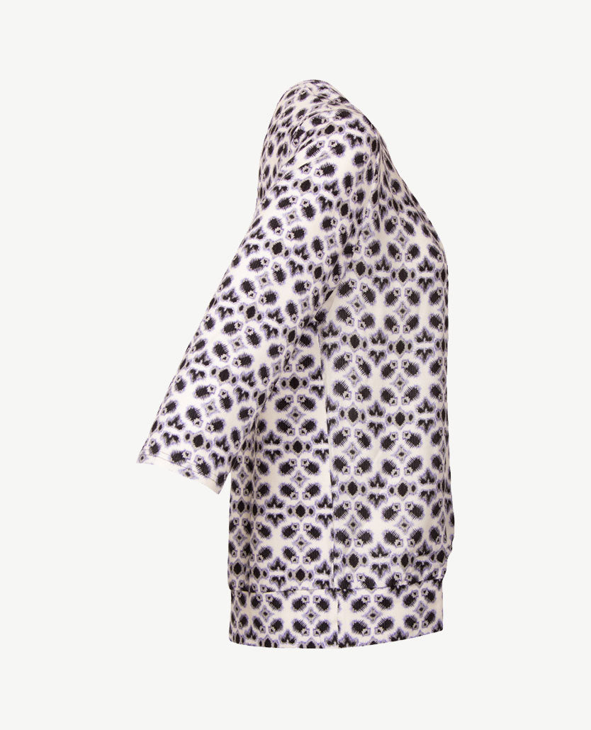 Frank Walder - Blouson dames - Dessin met lila, paars en antraciet en zwart en off-white