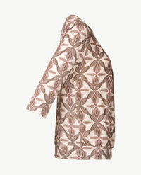 Frank Walder - Blousontop dames - Groot dessin met rose, off-white en taupe