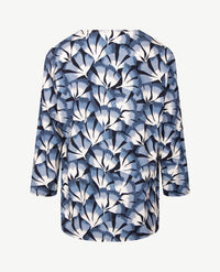 Frank Walder - Top dames - Dessin blauwen met off-white en navy