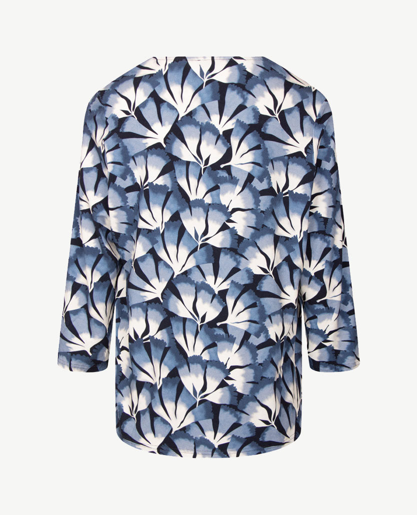 Frank Walder - Top dames - Dessin blauwen met off-white en navy