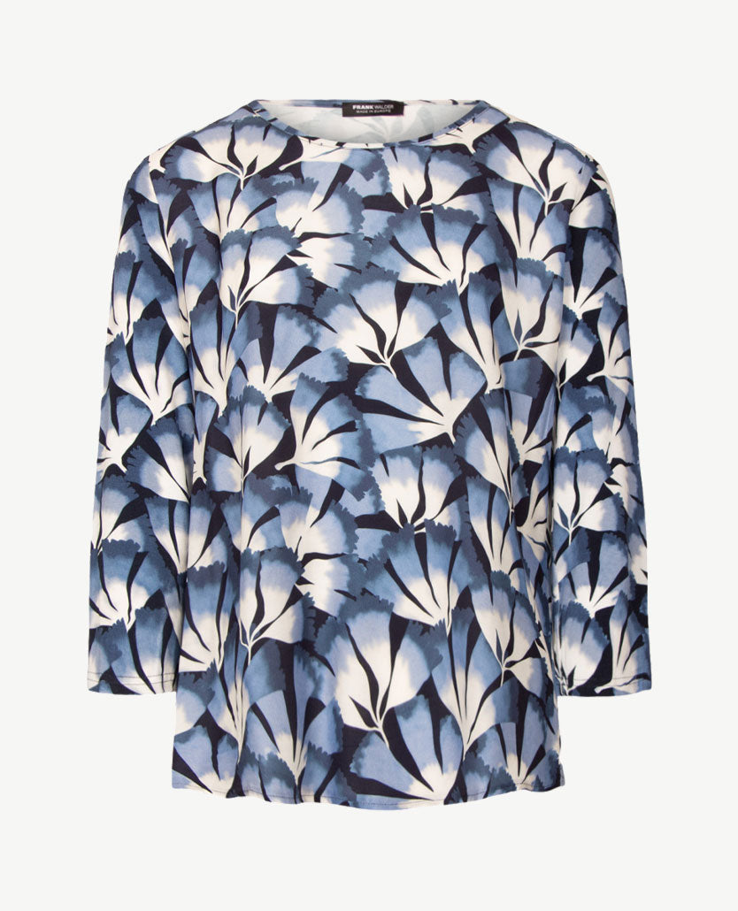 Frank Walder - Top dames - Dessin blauwen met off-white en navy
