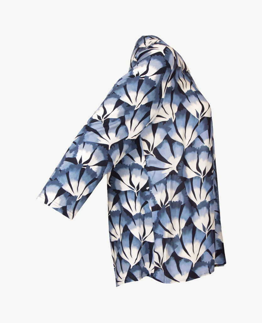 Frank Walder - Top dames - Dessin blauwen met off-white en navy