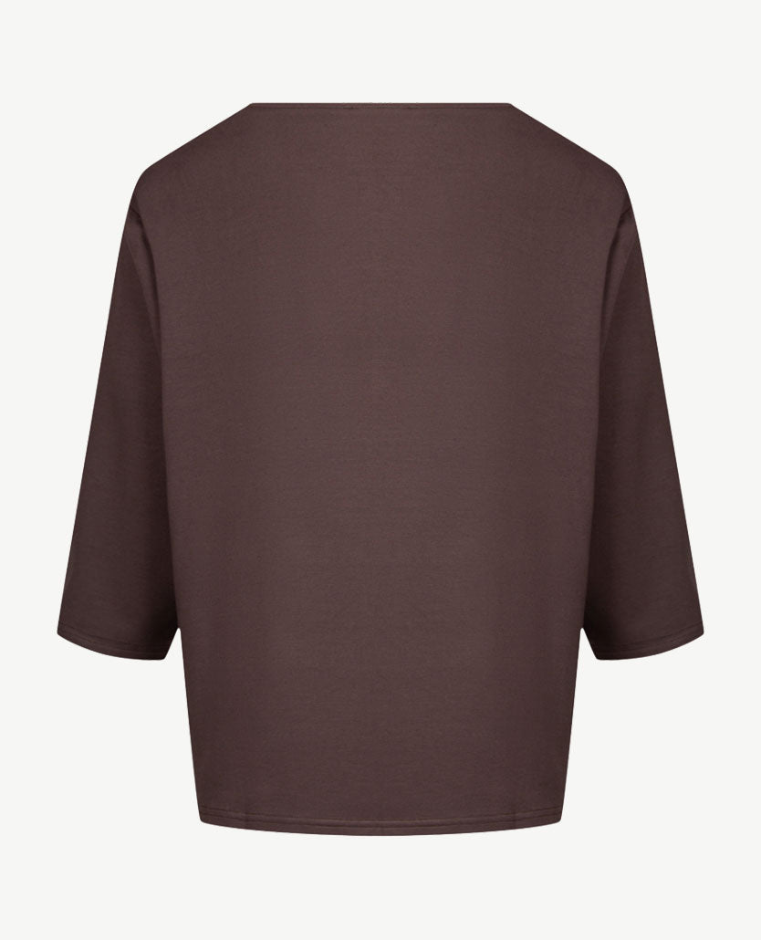 Frank Walder - Top dames - Dessin choco met cream en beige
