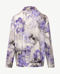 Frank Walder - Blouson dames met coll - Dessin met paars, lila en grijzen