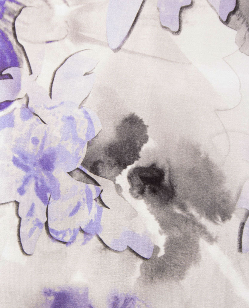 Frank Walder - Blouson dames met coll - Dessin met paars, lila en grijzen