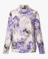 Frank Walder - Blouson dames met coll - Dessin met paars, lila en grijzen