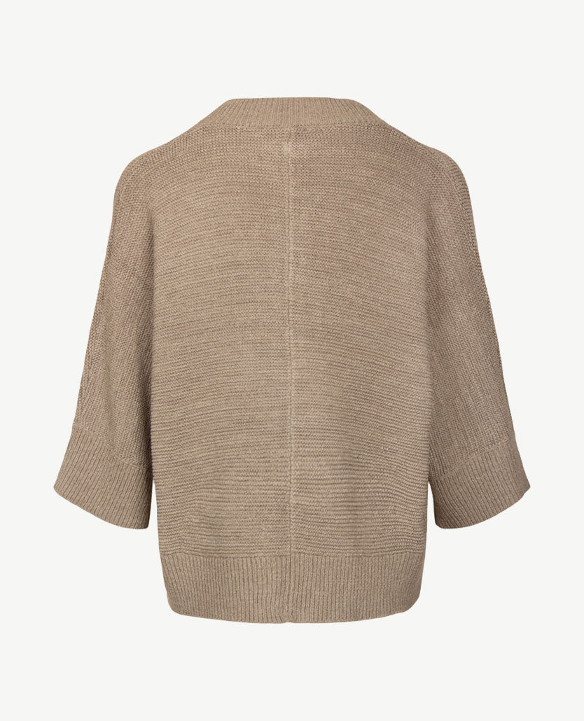 Frank Walder - Vest met rits en 3-4 mouw - Soft olive