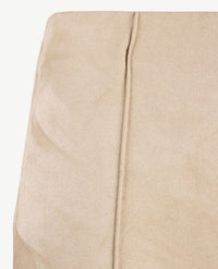 Frank Walder - Pantalon Mia - Elastiek rondom - Korte lengte - Suedine - Beige zand