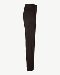 Frank Walder - Pantalon Mia - Elastiek rondom - Korte lengte - Suedine - Zwart