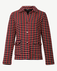 Frank Walder - Vestjasje met knopen - Dessin navy met merlot en beige