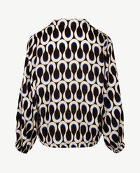 Frank Walder - Blouse - Slinger met zwart en kobalt