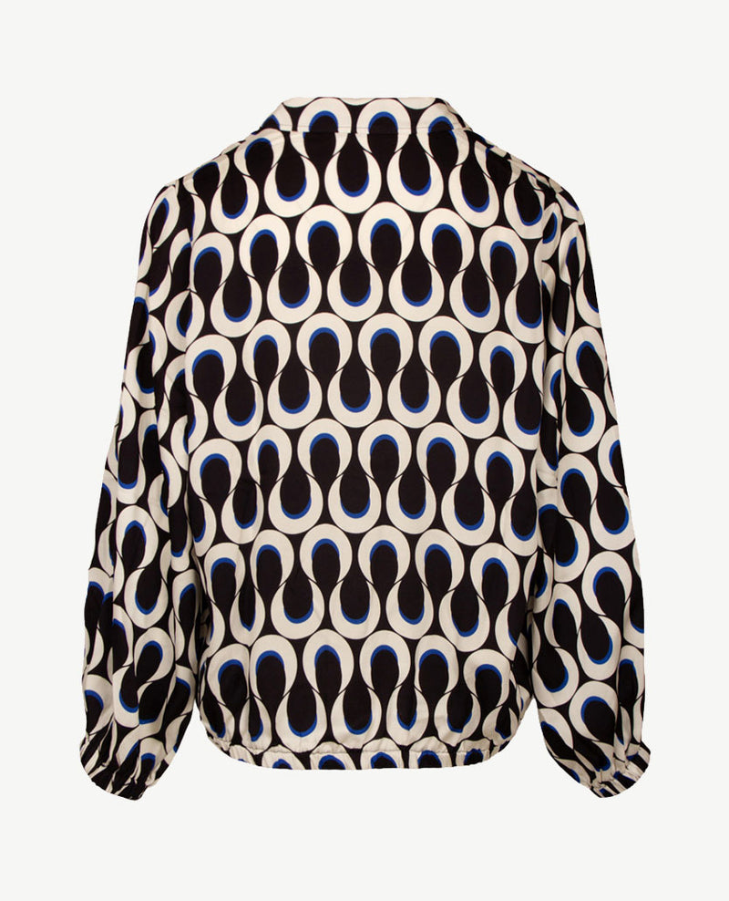 Frank Walder - Blouse - Slinger met zwart en kobalt