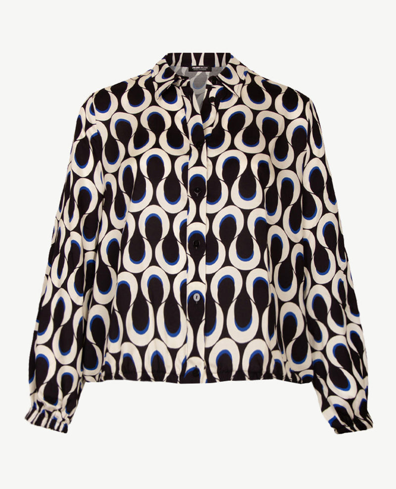 Frank Walder - Blouse - Slinger met zwart en kobalt