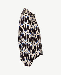 Frank Walder - Blouse - Slinger met zwart en kobalt