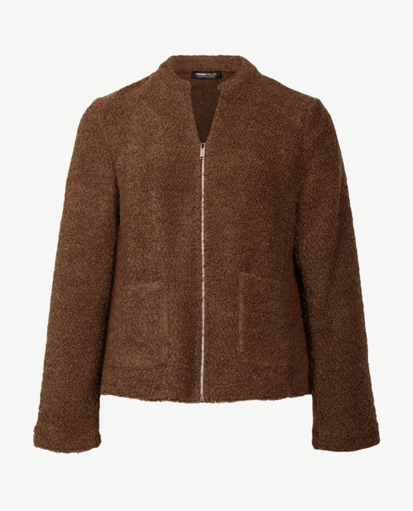 Frank Walder - Vestjasje met rits - Bouclé - Taupe