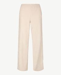 Frank Walder - Pantalon Mia straight - Elastiek rondom - Korte lengte - Ribcorduroy - Off-white