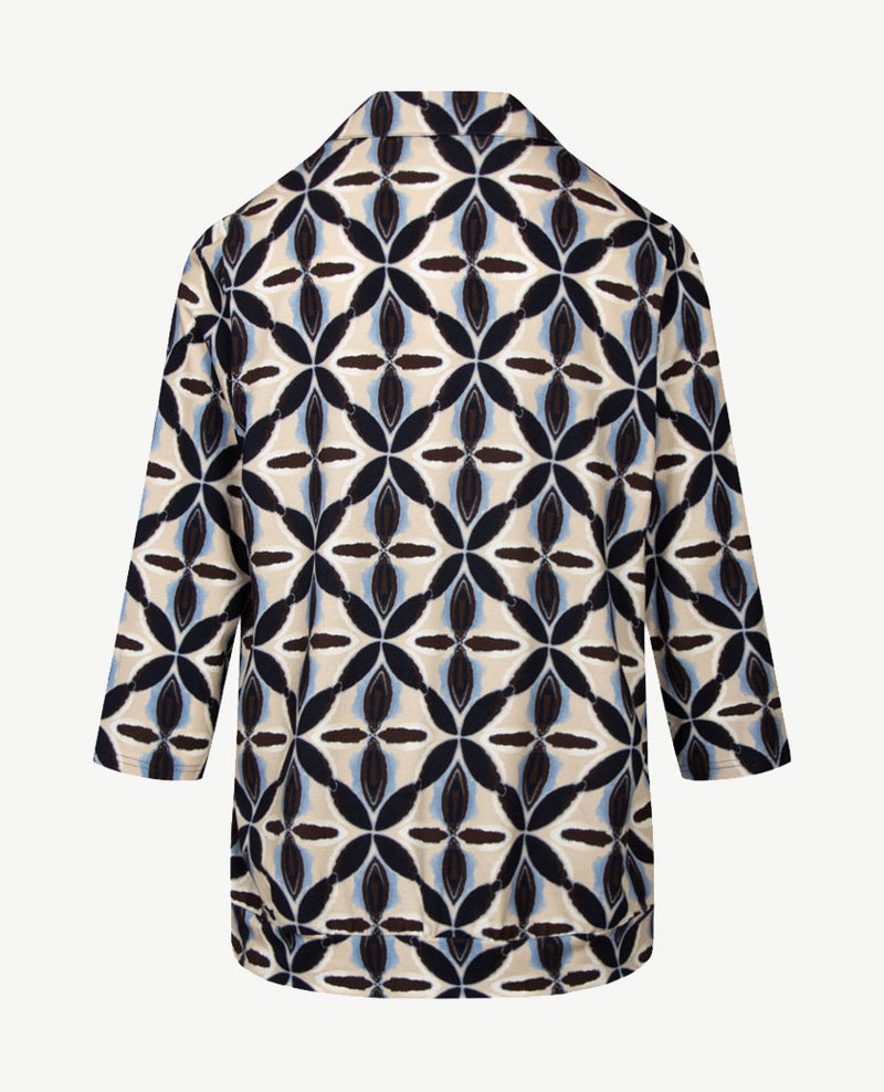 Frank Walder - Damespolo - Navy met beige, blue en choc