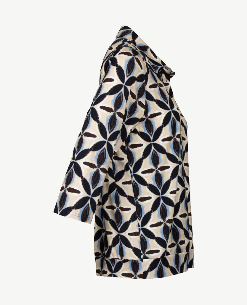 Frank Walder - Damespolo - Navy met beige, blue en choc