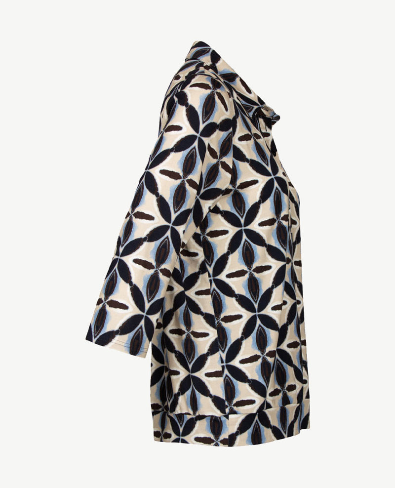 Frank Walder - Damespolo - Navy met beige, blue en choc