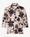 Frank Walder - Damespolo - Bloem navy, ecru, choc en blue