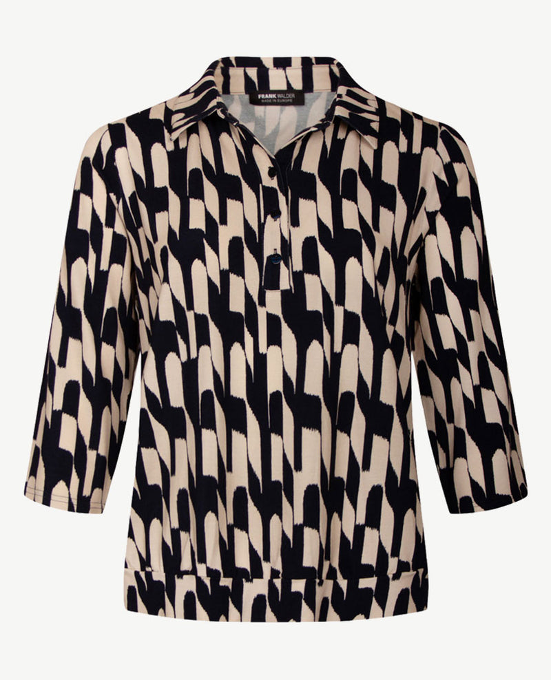 Frank Walder - Damespolo - Beige en navy