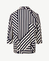 Frank Walder - Polo - streep - Navy met licht beige