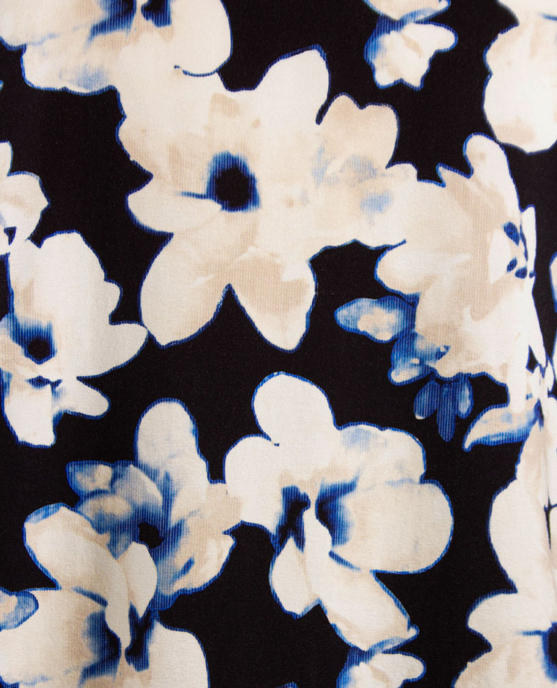 Frank Walder - Polo - Bloem - Zwart, kobalt en off-white en beige
