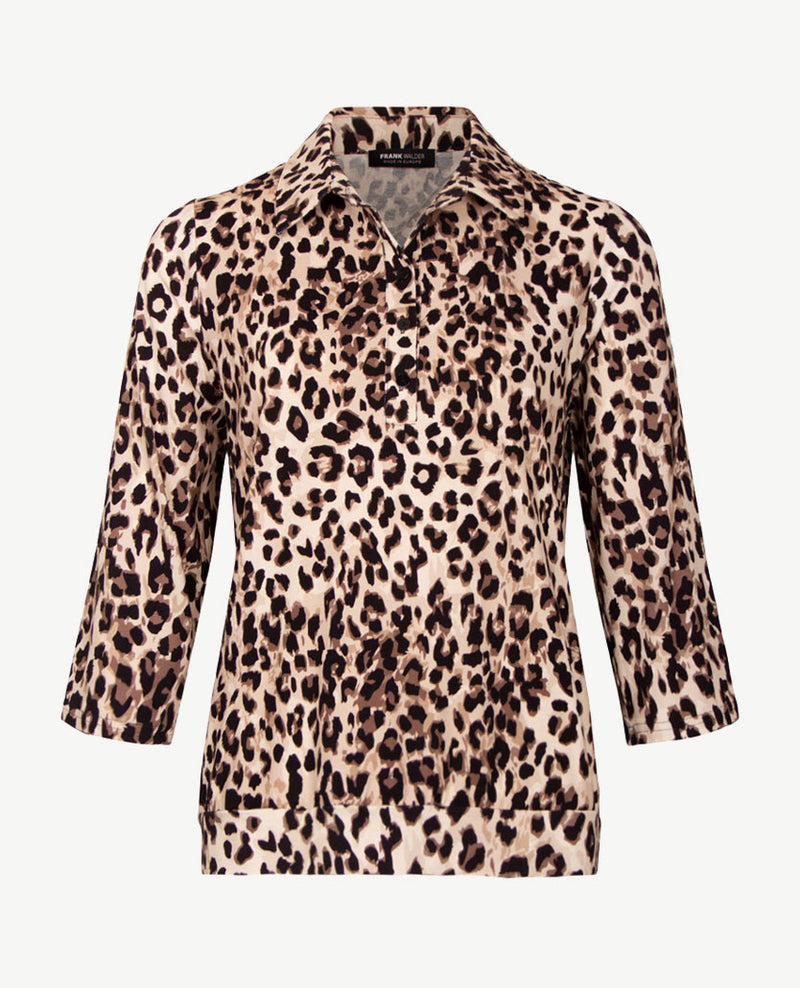 Frank Walder - Polo - Leopard - Beige, zwart en off-white