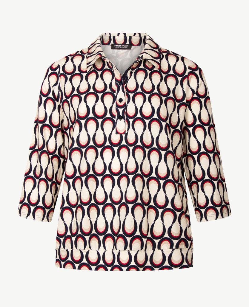 Frank Walder - Polo - Beige, navy, merlot en taupe