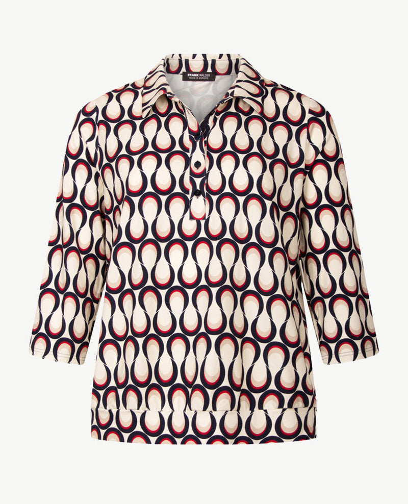 Frank Walder - Polo - Beige, navy, merlot en taupe
