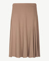 Frank Walder - Klokkende instap rok met plooi - Jersey - Taupe