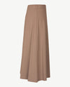 Frank Walder - Klokkende instap rok met plooi - Jersey - Taupe