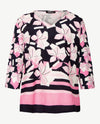 Frank Walder  - Top - V-hals - Rose met navy en wit