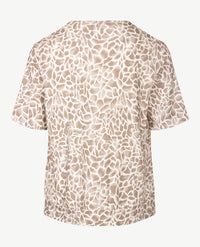 Frank Walder  - Blousontop - Dessin taupe en off-white