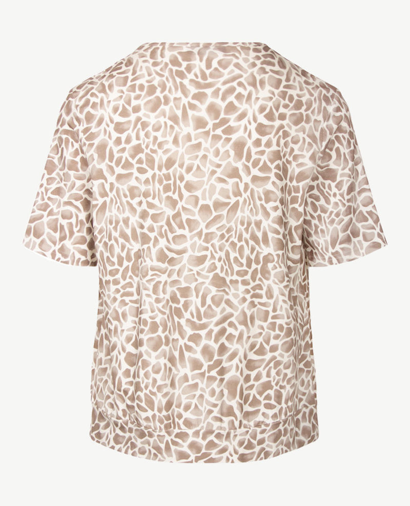 Frank Walder  - Blousontop - Dessin taupe en off-white