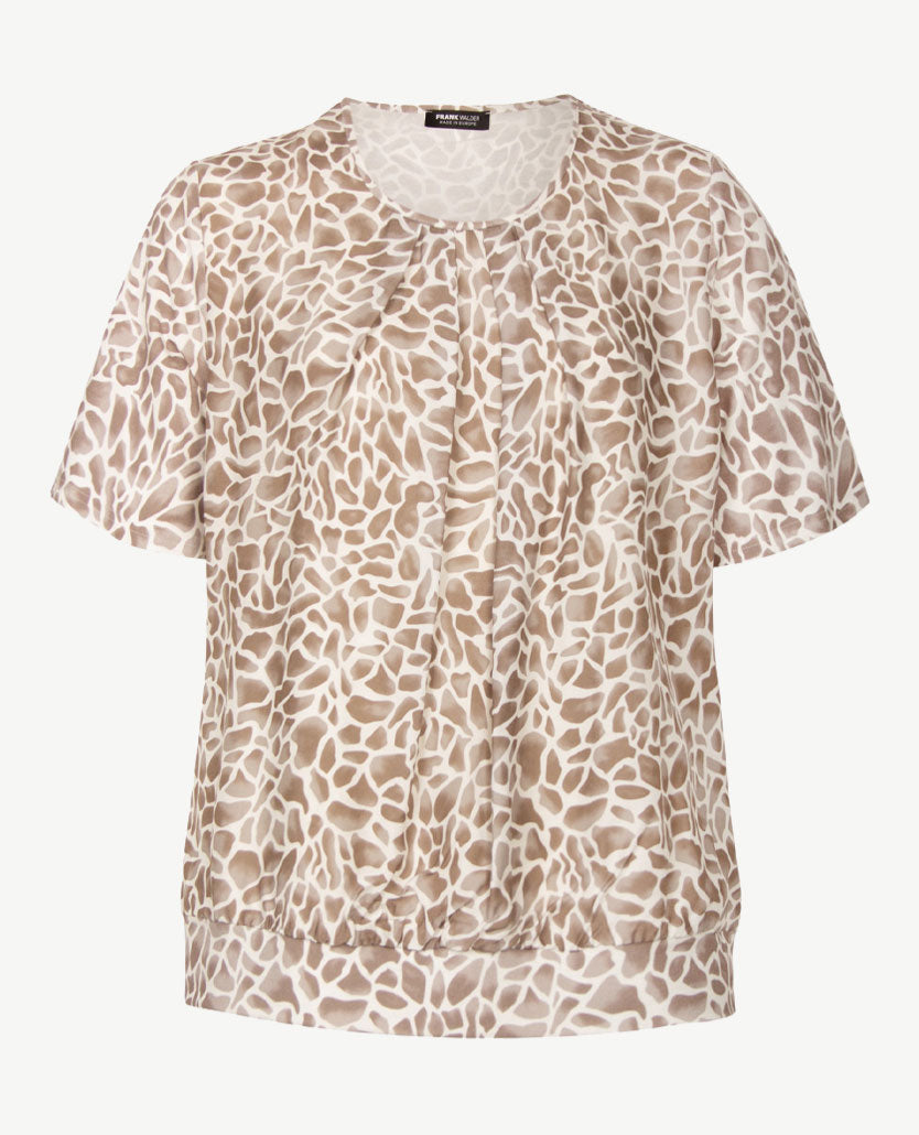 Frank Walder  - Blousontop - Dessin taupe en off-white