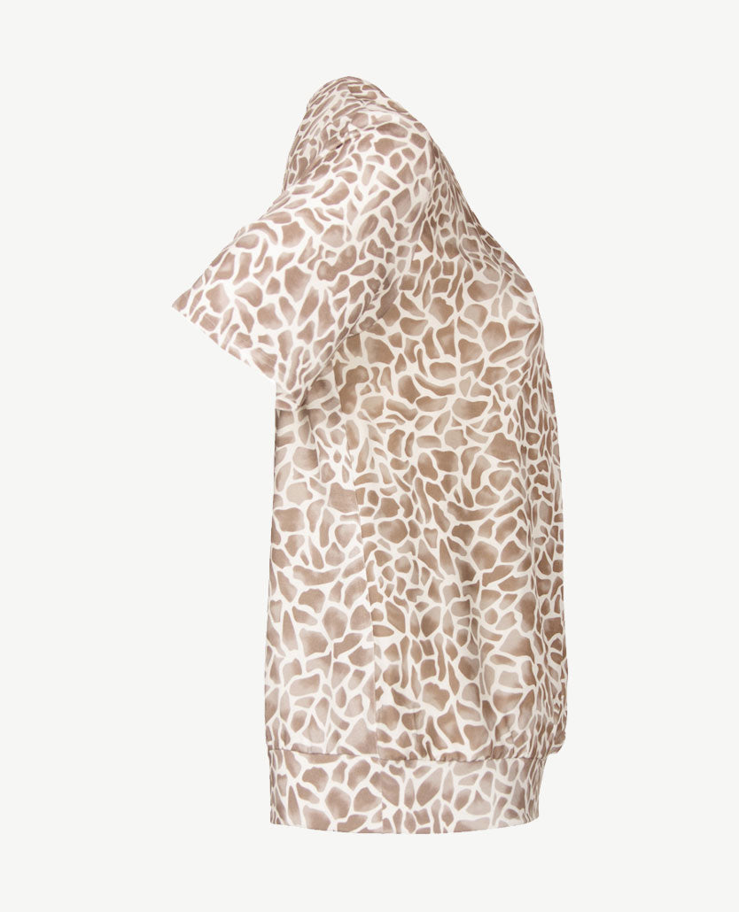Frank Walder  - Blousontop - Dessin taupe en off-white